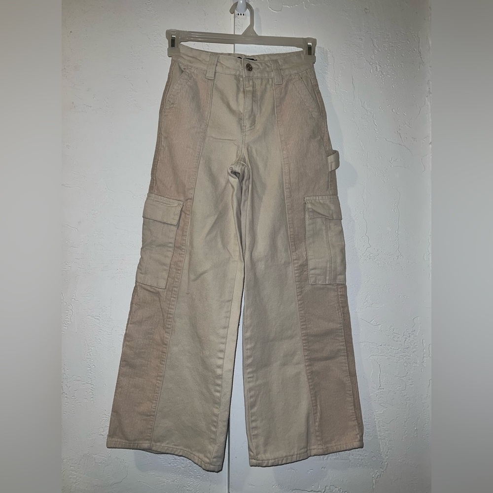 F21 Colorblock High Waisted Wide Leg Cargo Pants